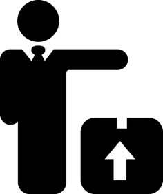 Man Standing With Delivery Box Simple Line Art Svg, Free Vectors File
